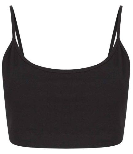 SF Ladies Sustainable Fashion Cropped Cami Vest Top - BLK - M